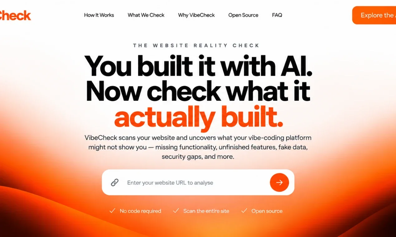 VibeCheck, a vibe-coded project by Sai Bharadwaj
