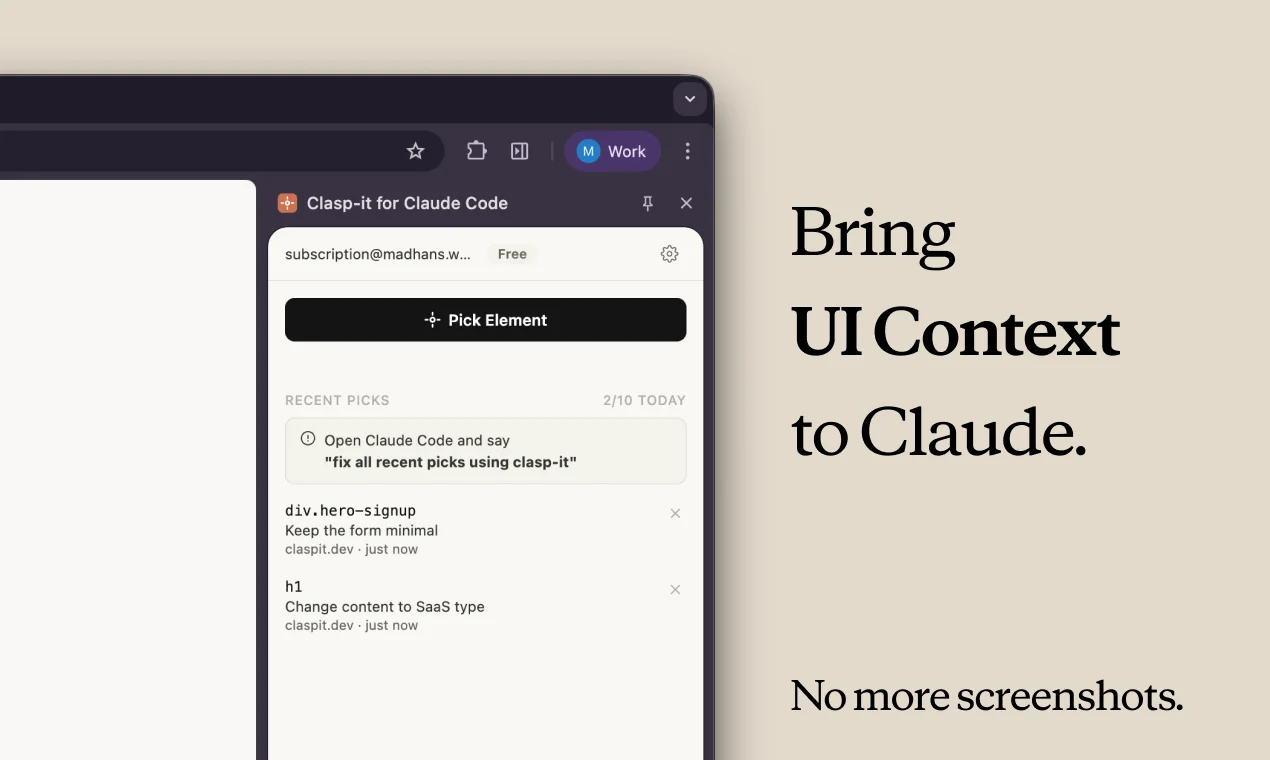 Clasp-it, a vibe-coded project by Madhan Raj