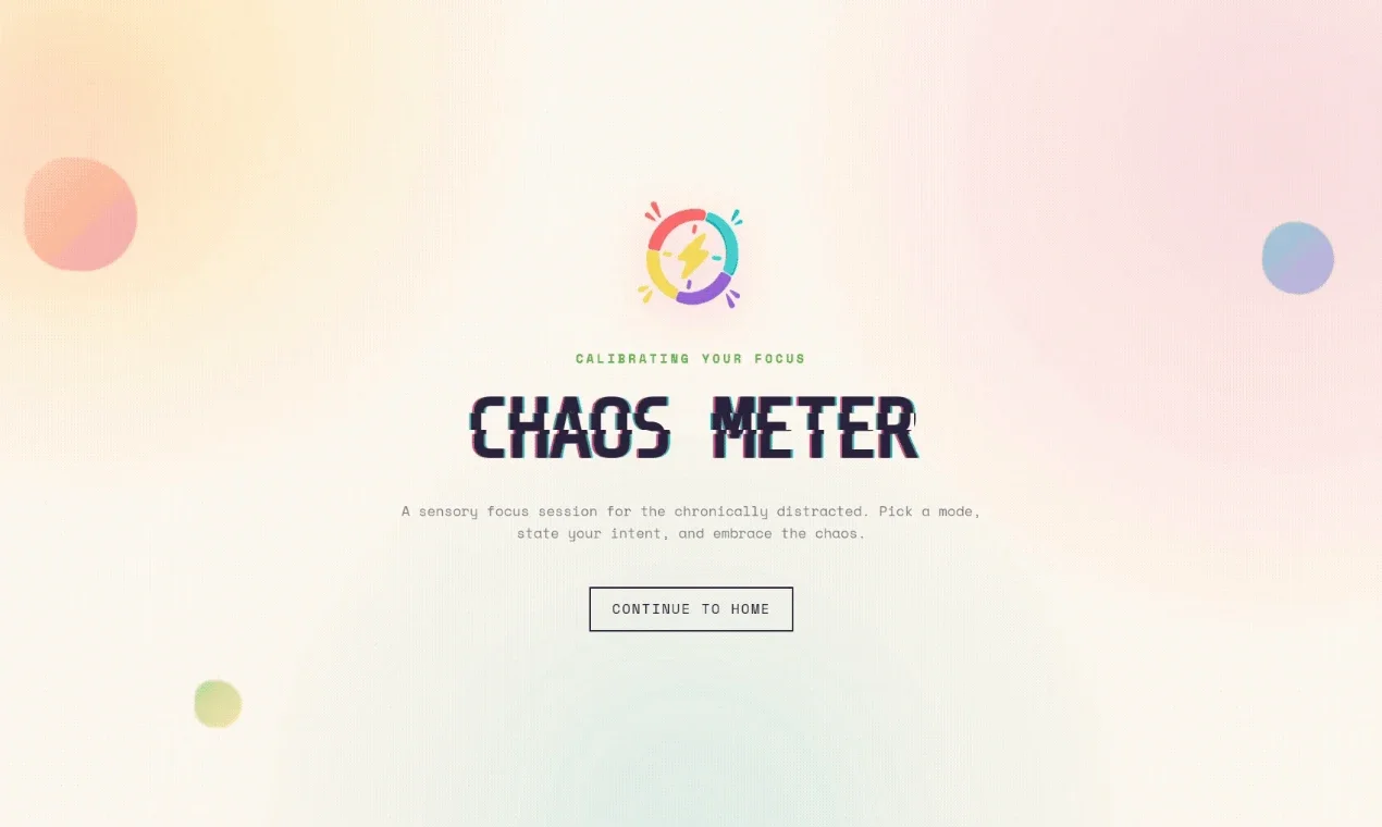 Chaos Meter, a vibe-coded project by Indhumathi Ganesan
