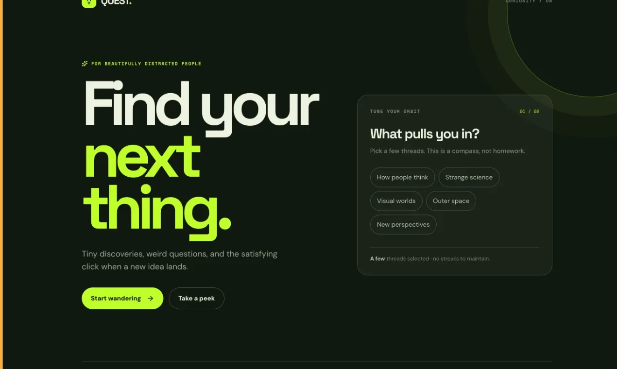 Quest, a vibe-coded project by Nitya Shanmugam