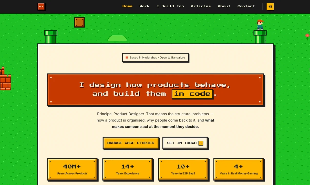 Personal website, a vibe-coded project by Ajay Kothapalli