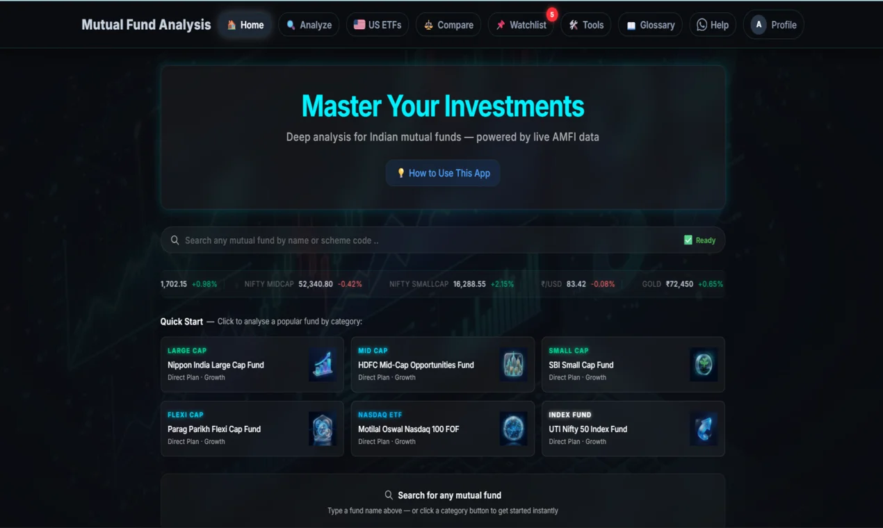 Mutual Fund analysis, a vibe-coded project by Aravind