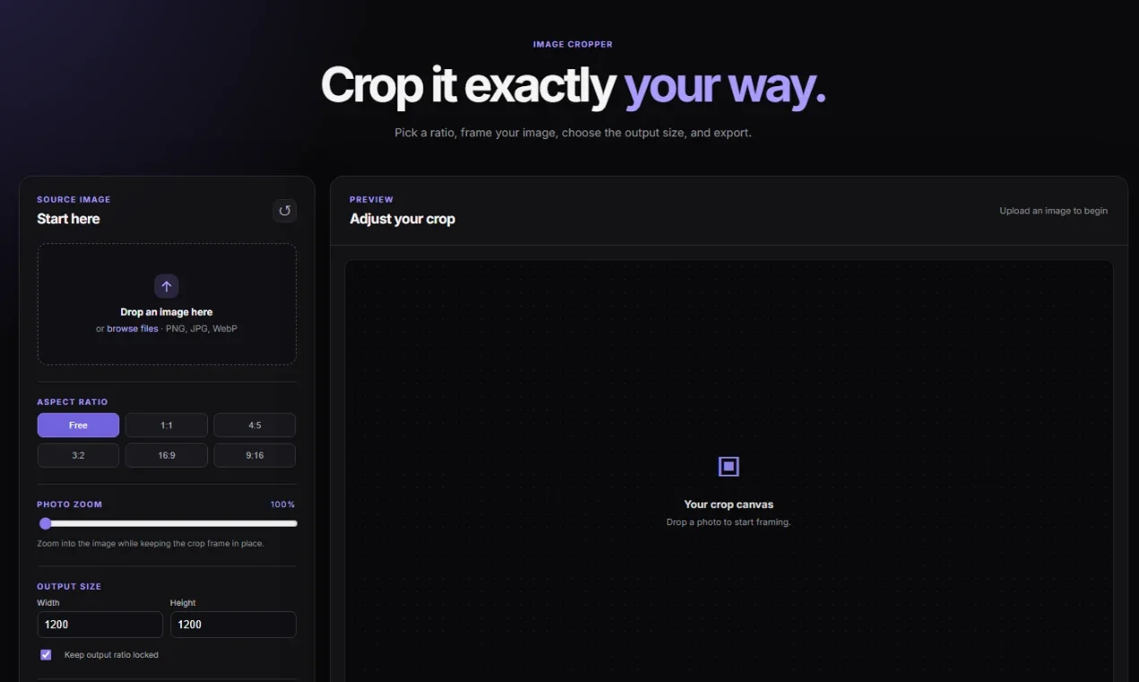 Cropper, a vibe-coded project by venkrt