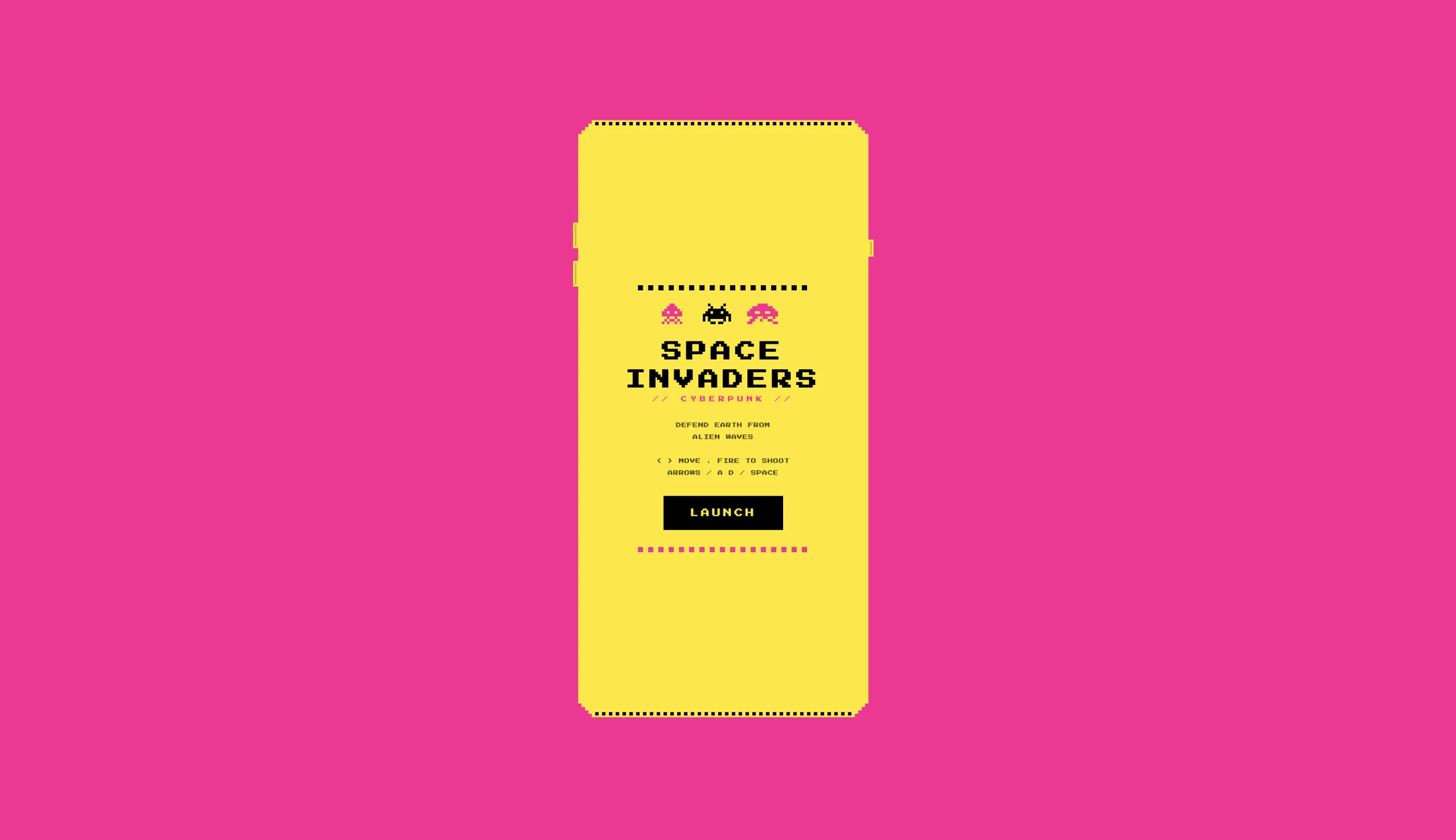 Space Invaders // Cyberpunk, a vibe-coded project by ProbG