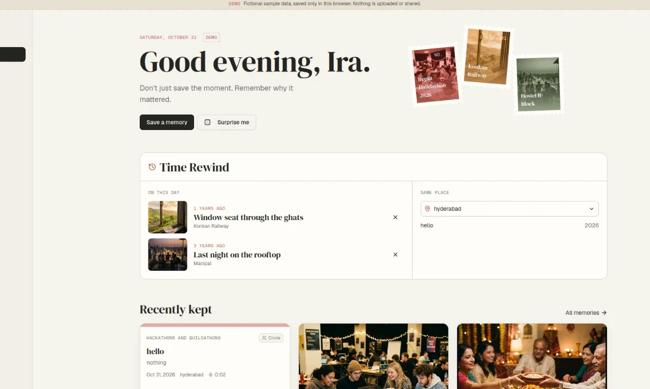 memora, a vibe-coded project by hitesh reddy