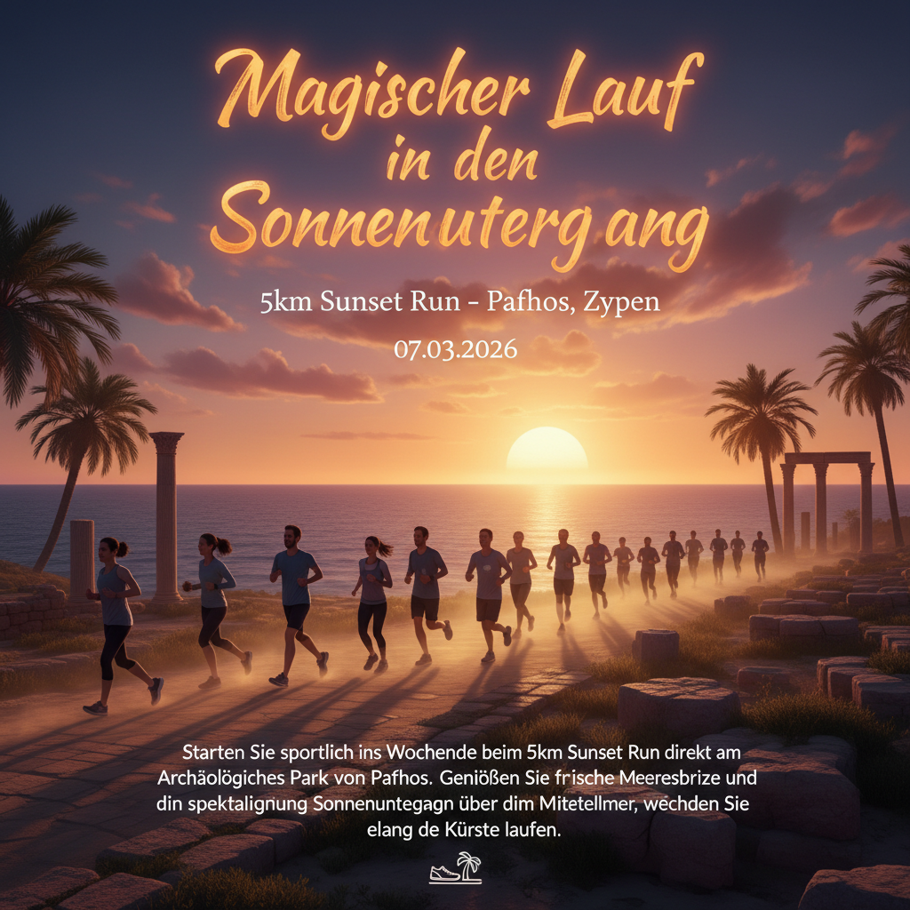 Magischer Lauf in den Sonnenuntergang