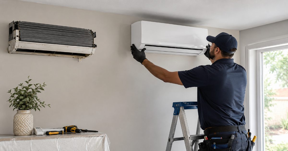 Instalación de aire acondicionado nuevo en vivienda