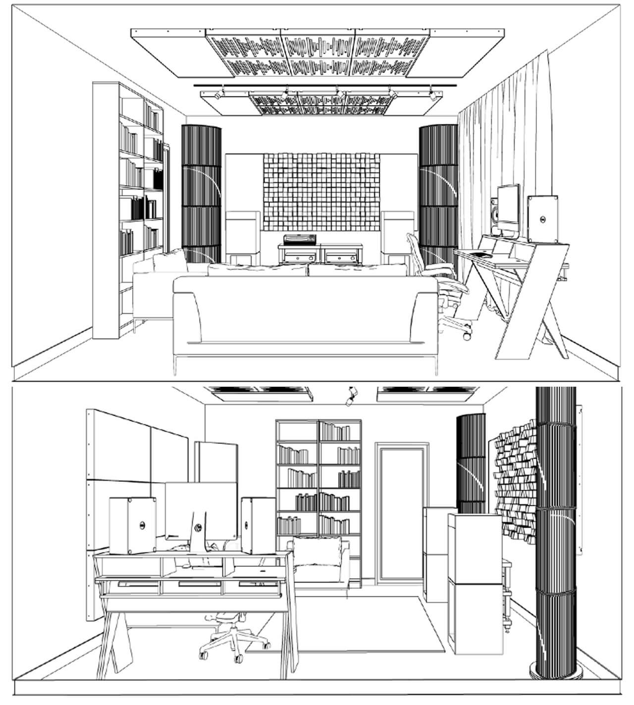 Such drawings outlining the individual solution are also part of Vicoustic's scope of advice