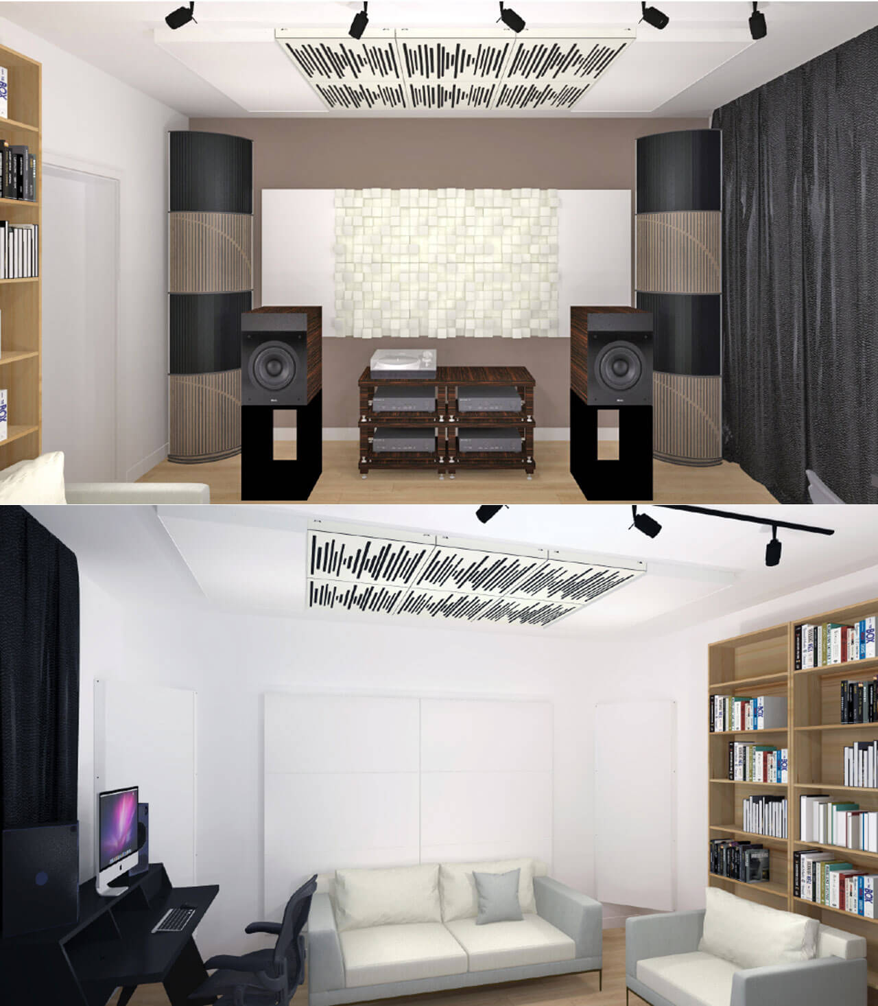 It will look something like this: Part of the renderings provided by Vicoustic in advance