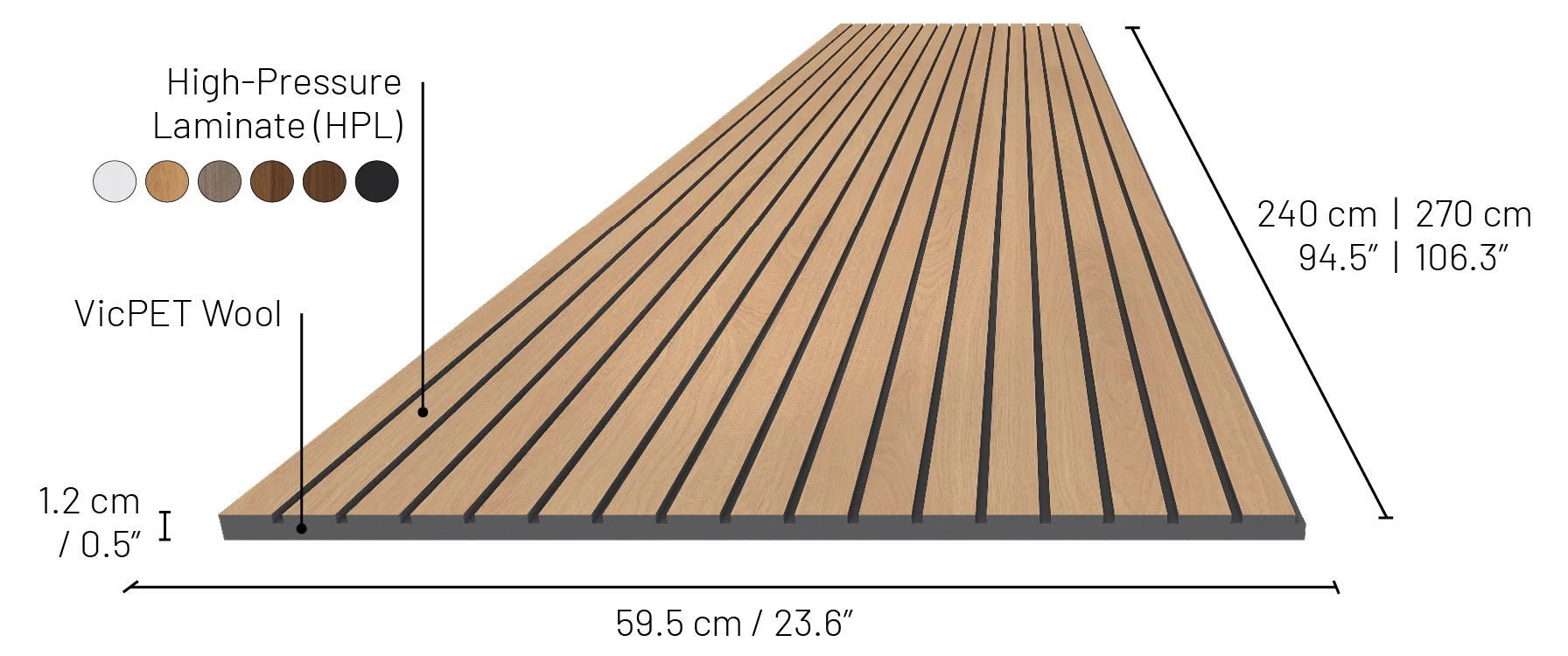 riflaj acustic decorativ cu aspect de lemn