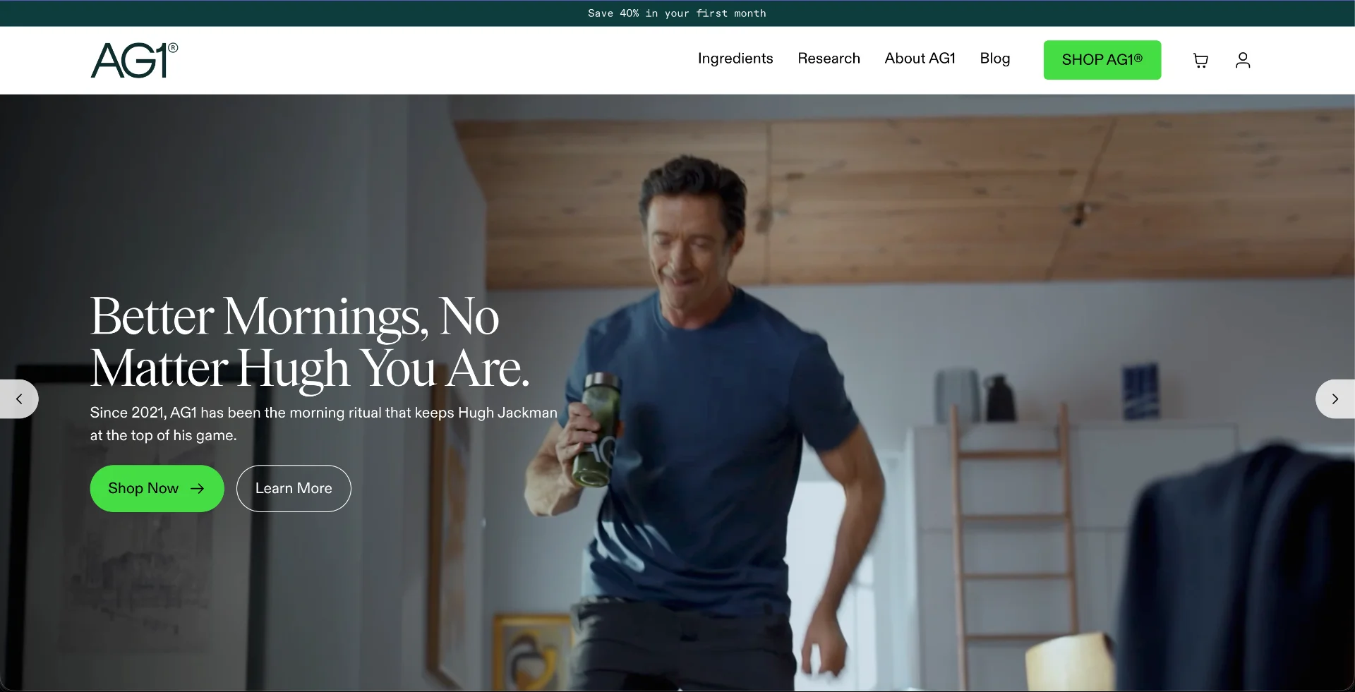 AG1 Health & Nutrition Website Collaboration