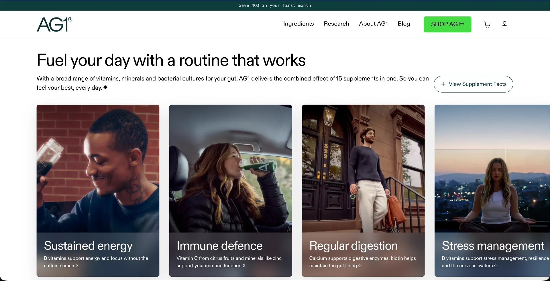 AG1 Health & Nutrition Website Collaboration