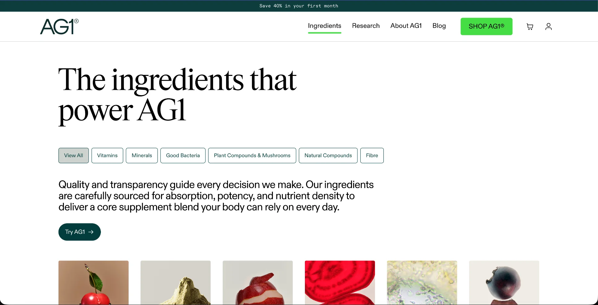 AG1 Health & Nutrition Website Collaboration