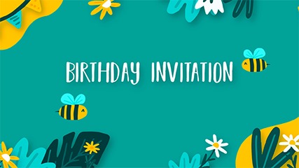 Birthday Bees Video Invitation