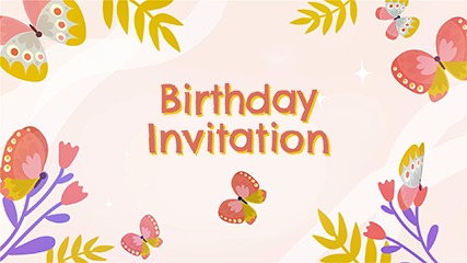 Butterfly Birthday Birthday Invitation Video