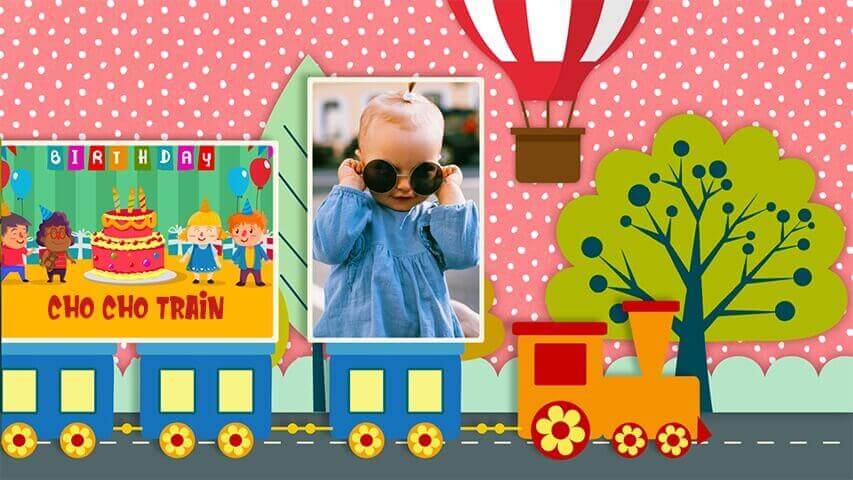 Cho Cho Train (Girl) Birthday Invitation Video