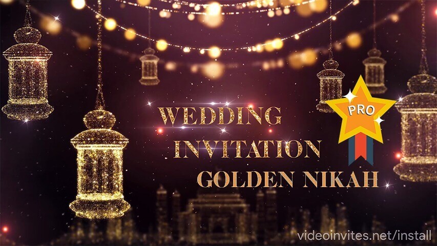 Golden Nikah Pro Wedding Invitation Video