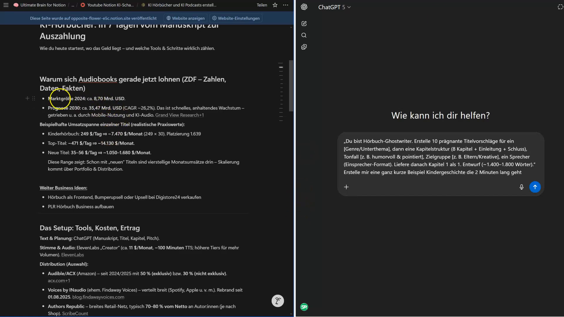 Marktanalyse & Verdienstbeispiele