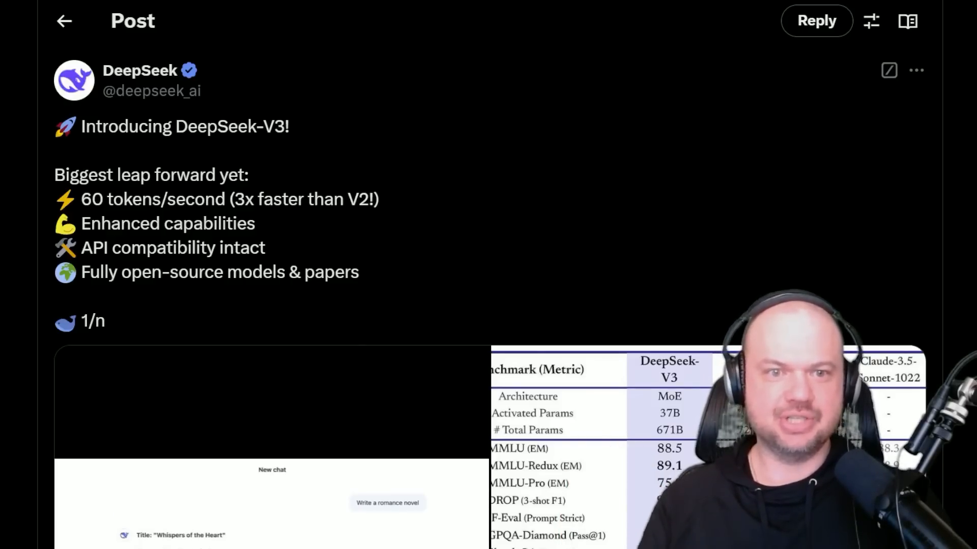 DeepSeek V3: Performance and Efficiency