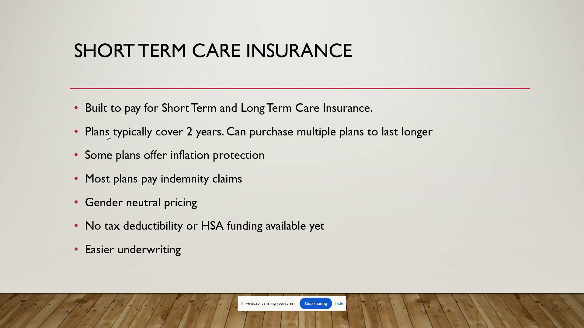 Short Term Care Insurance