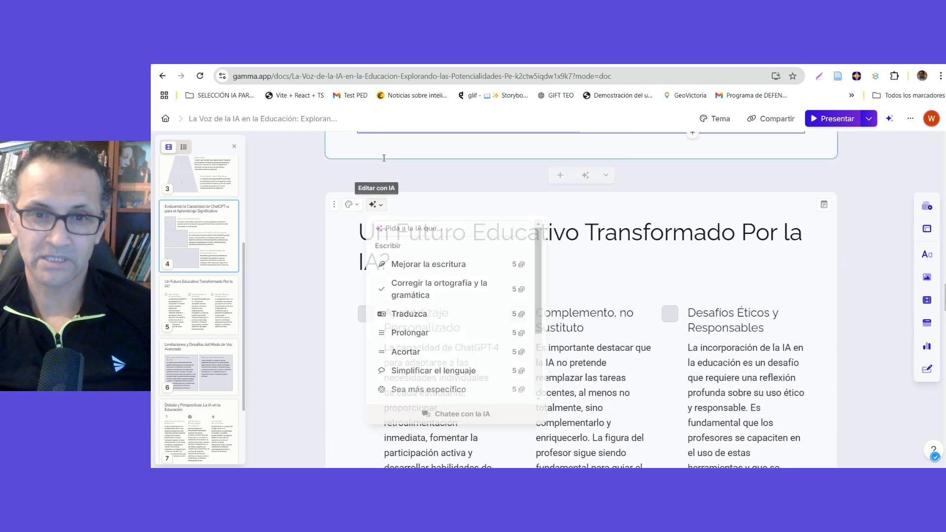 Colaboración y Exportación de Presentaciones