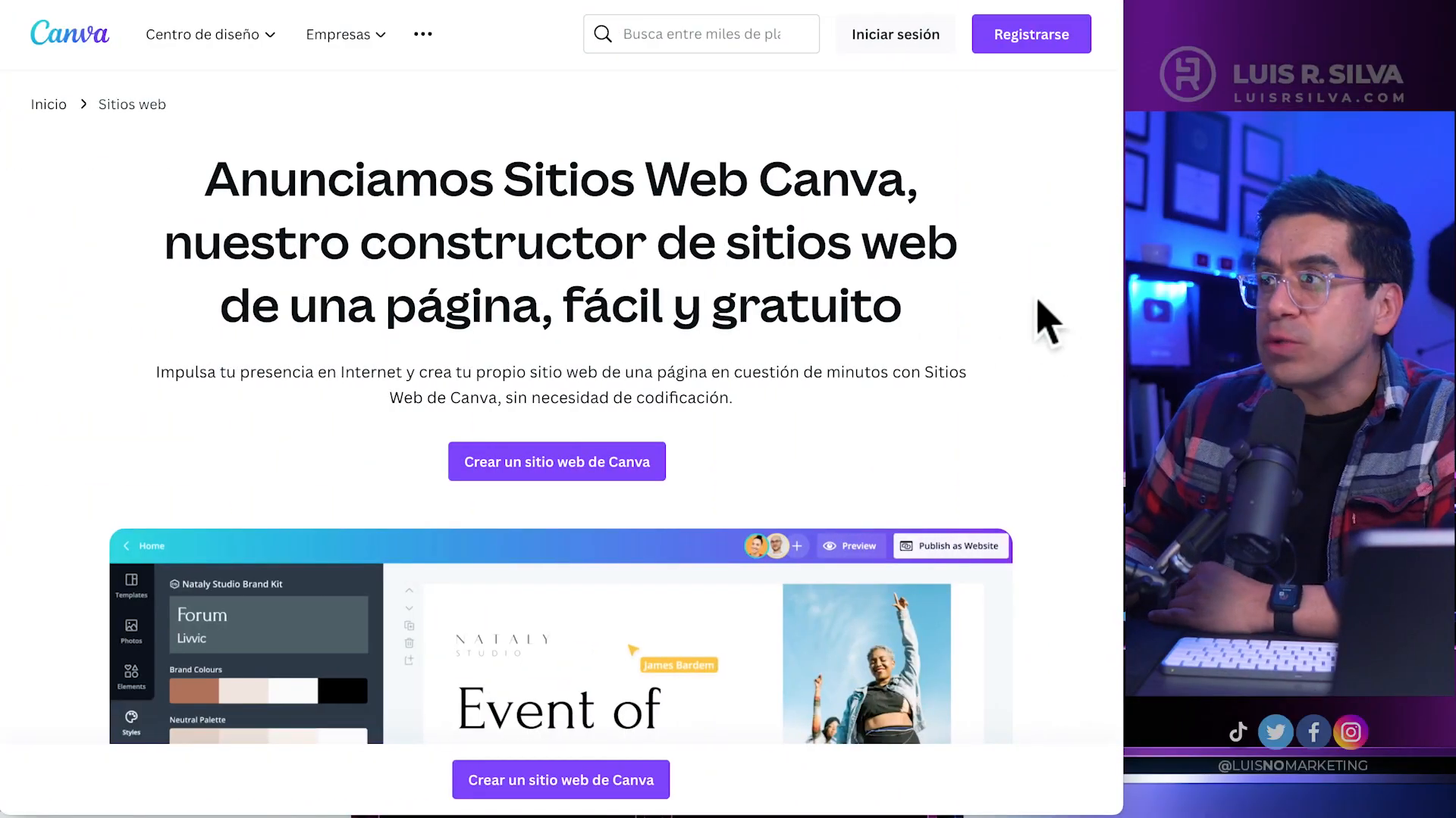 Paso 1: Creación de Cuenta y Selección de Plantilla canva website