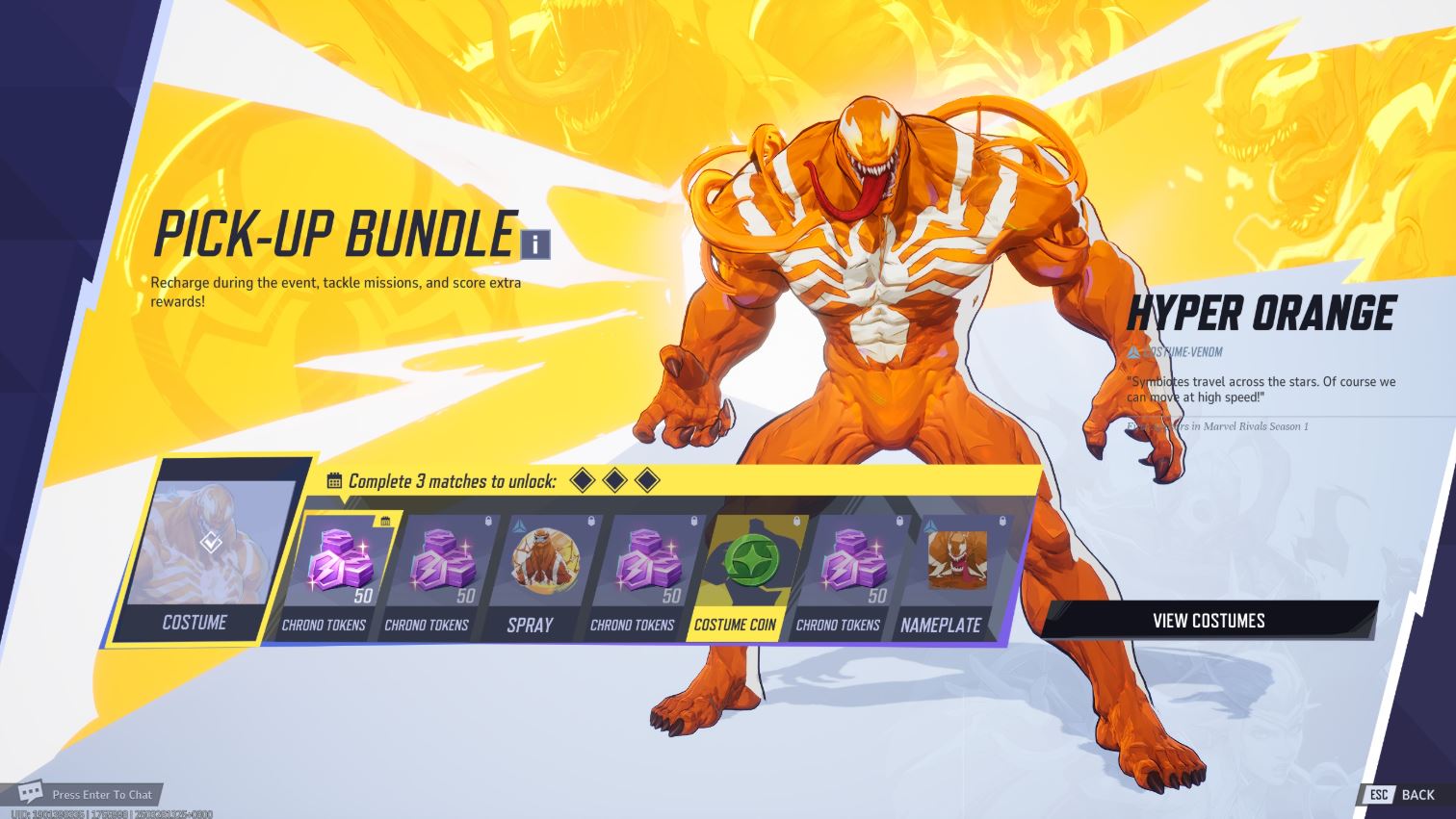 Venom's Hyper Orange Bundle Drops in Marvel Rivals