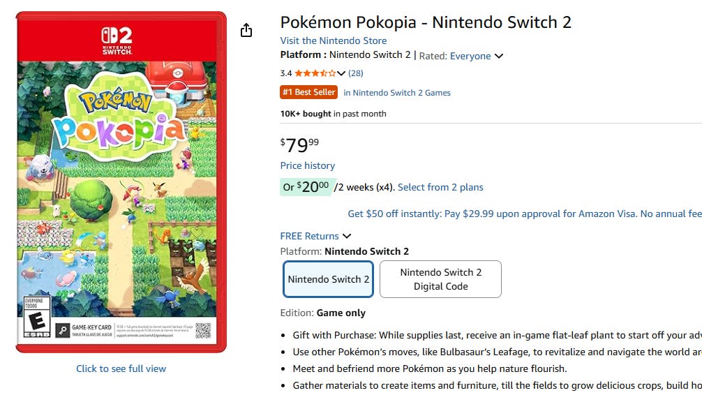 Pokémon Pokopia Price Hike Raises Eyebrows