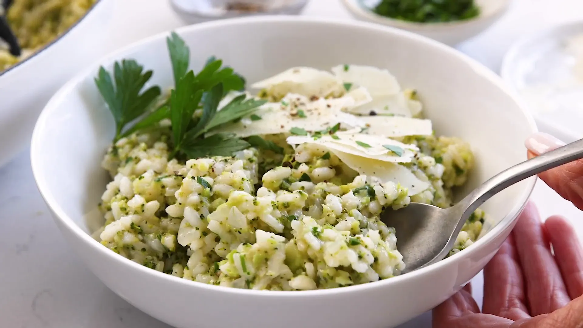 Enjoying a glass of wine with risotto