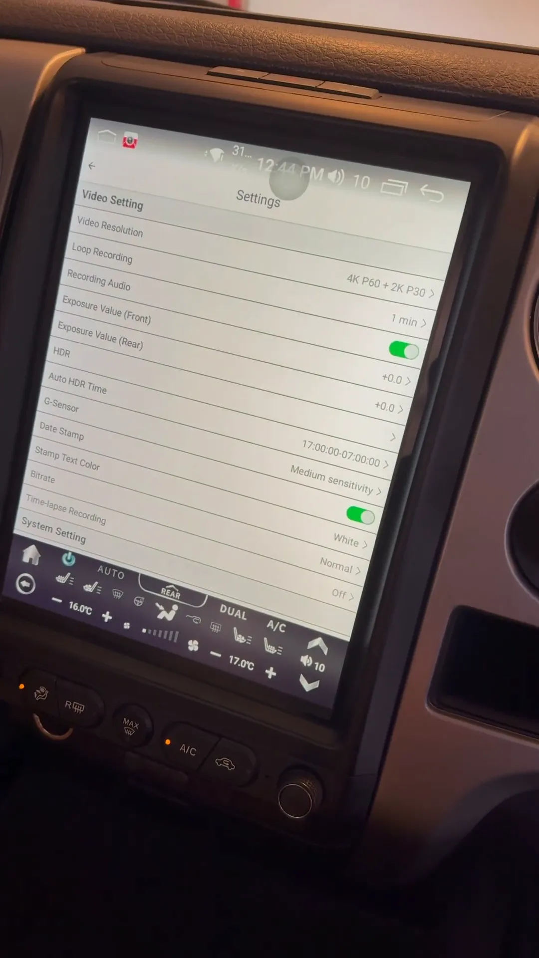 Accessing Viofo dash camera settings