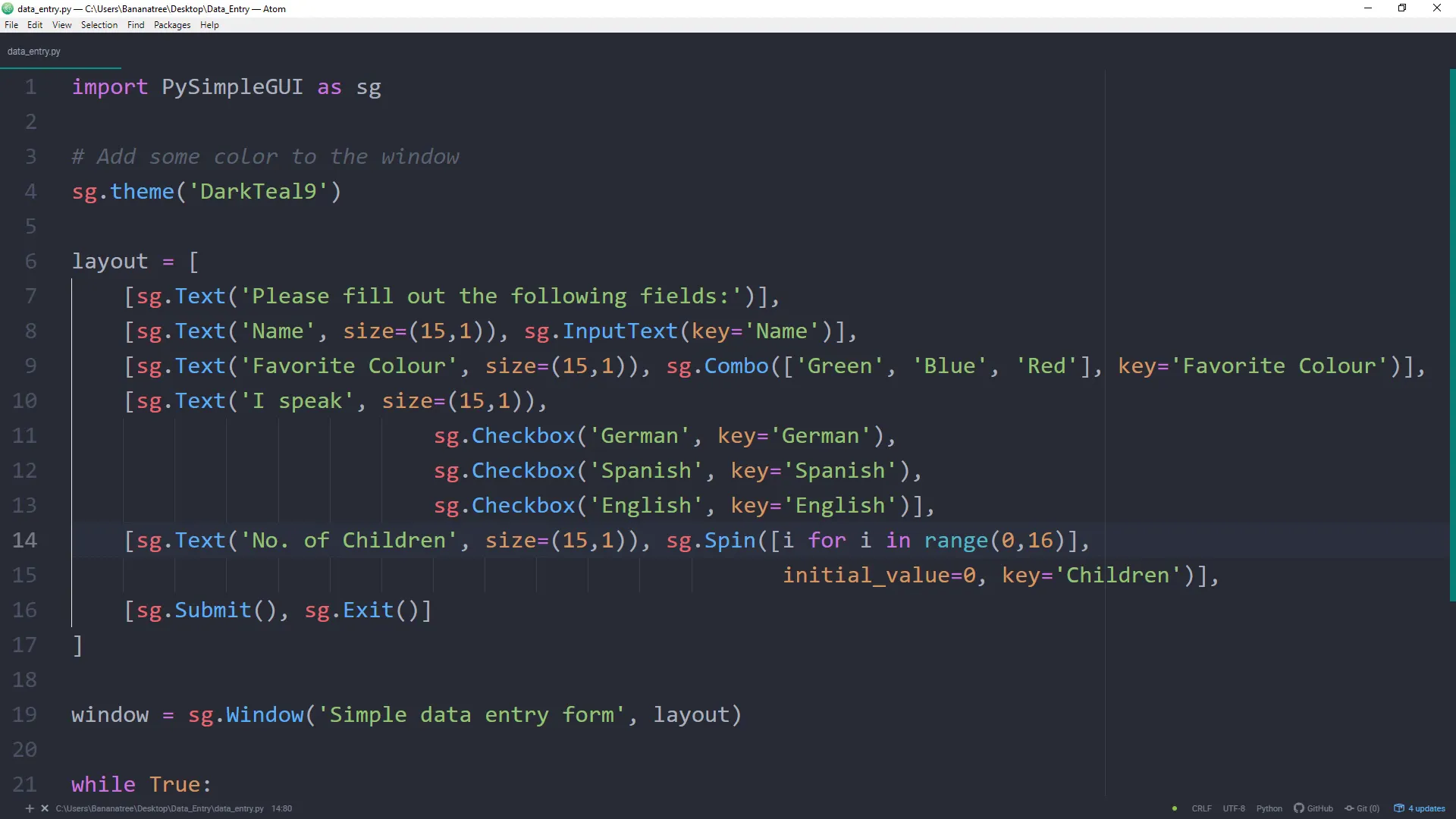 Adding More Fields to the GUI