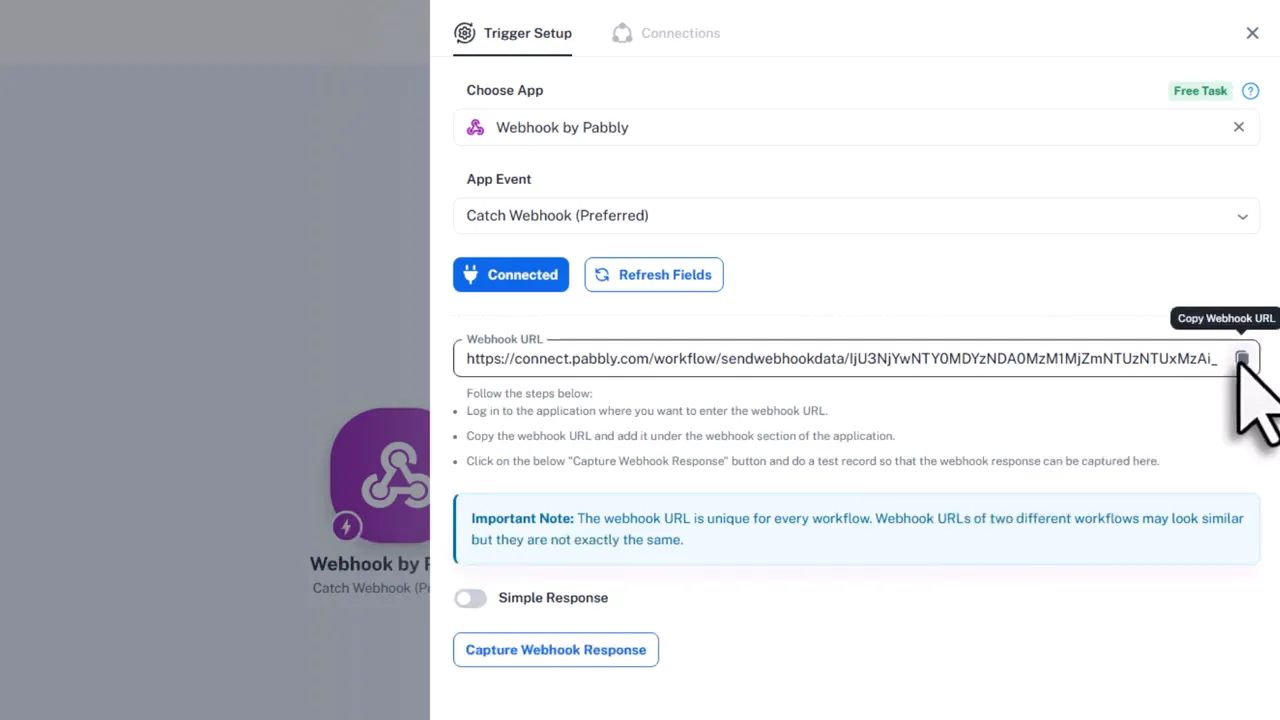 Public Connect workflow builder interface with Create Workflow