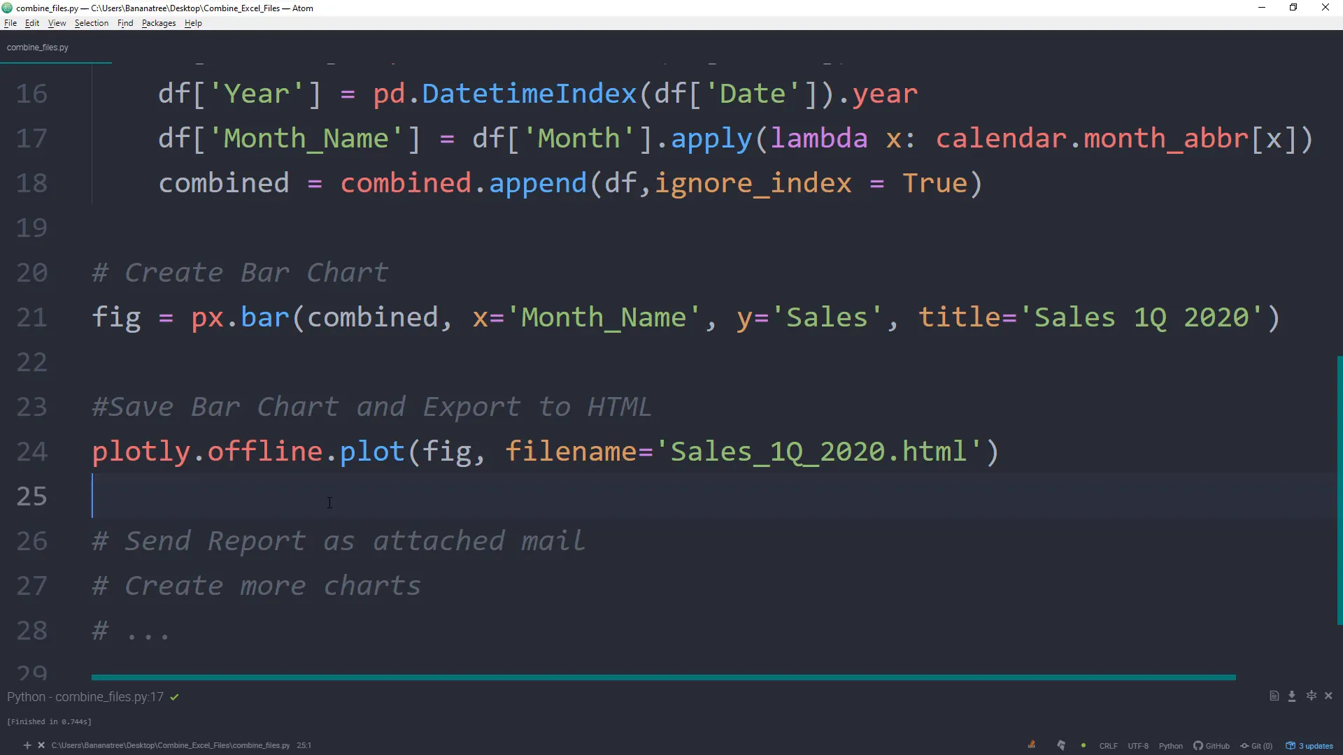 Creating bar chart using plotly