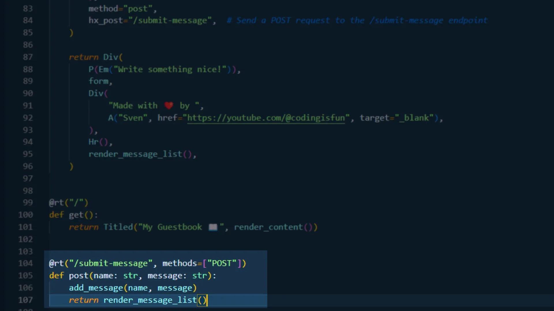 Inserting new data into the database