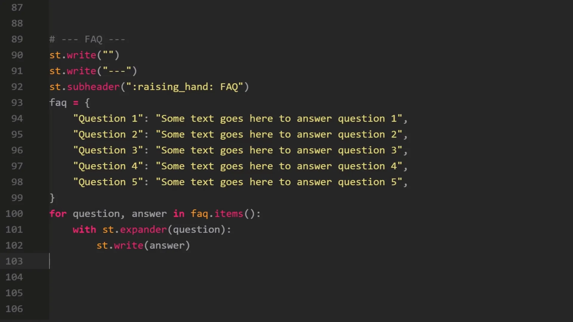 FAQ Section