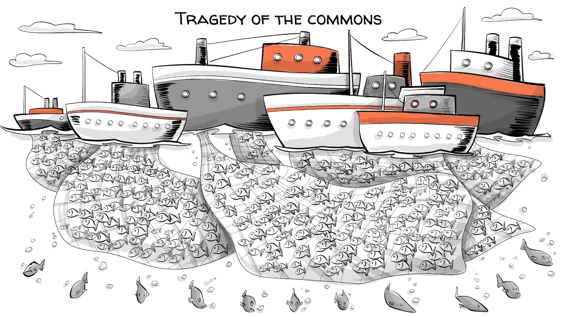 Tragedy of the commons illustration