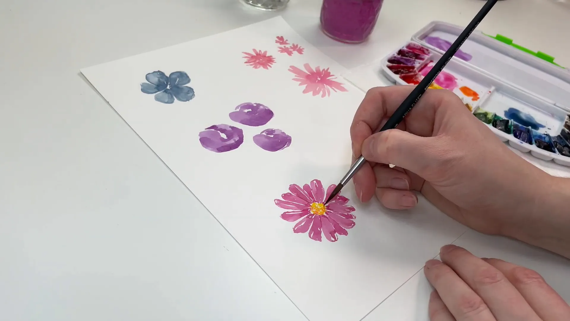 Daisy flower in progress