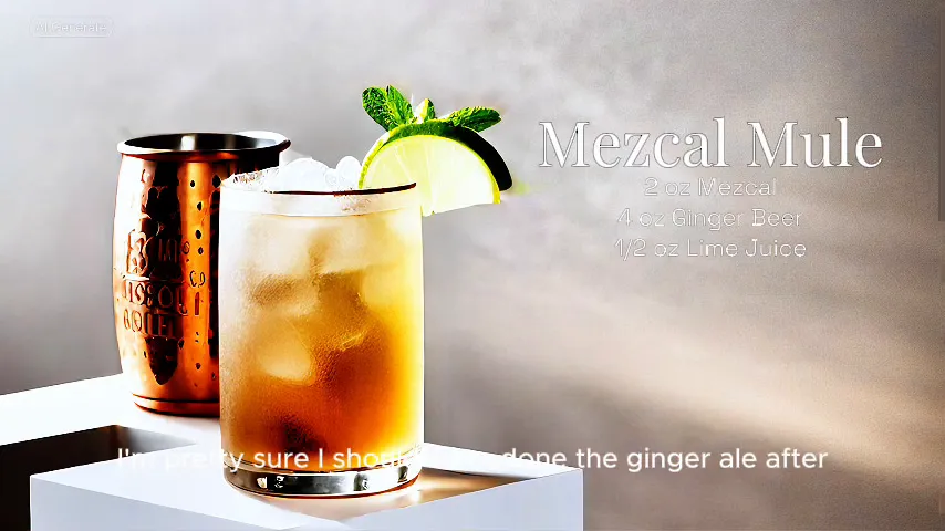 Mixing the Mezcal Mule in a copper mug