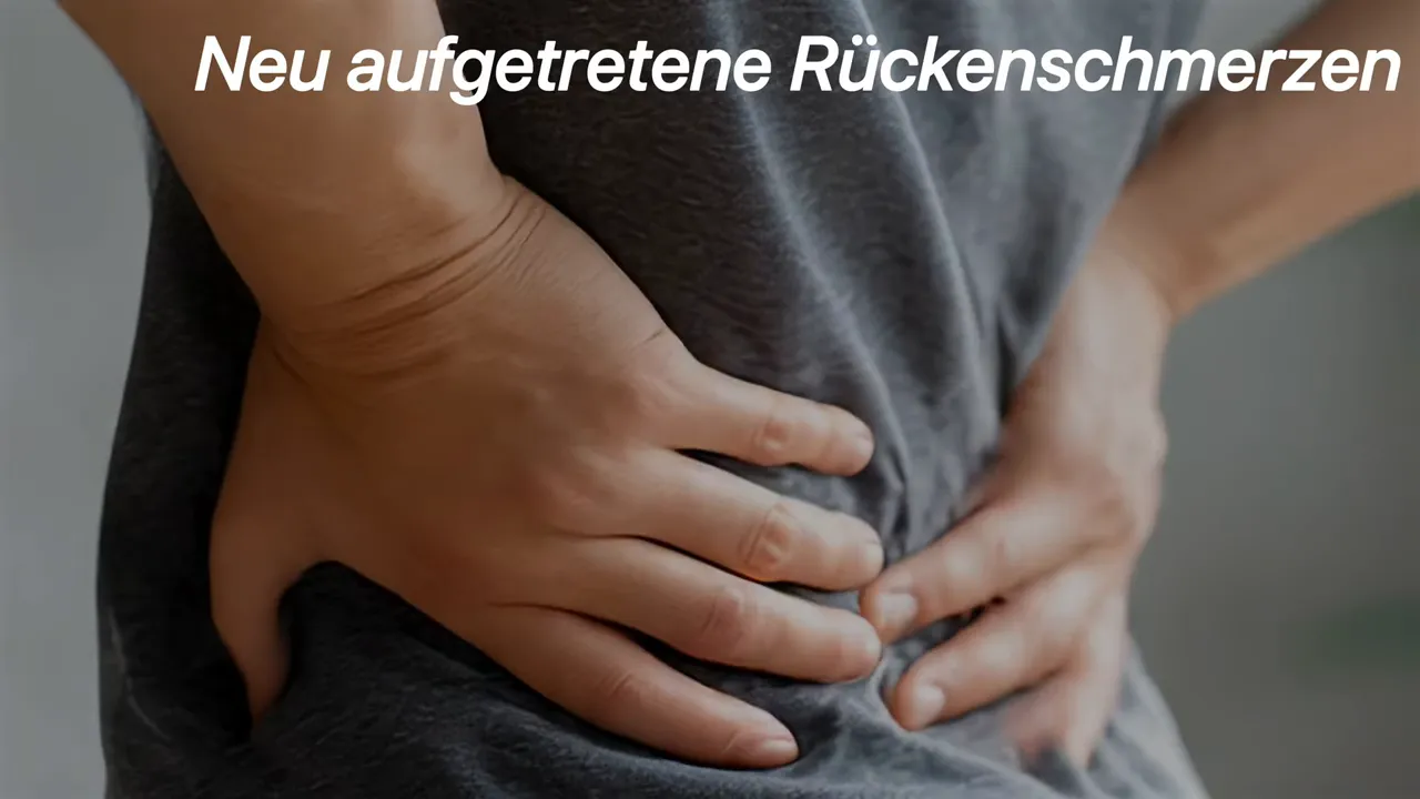 Sprechender Physiotherapeut mit Text 80 Prozent nach 6 Monaten beschwerdefrei