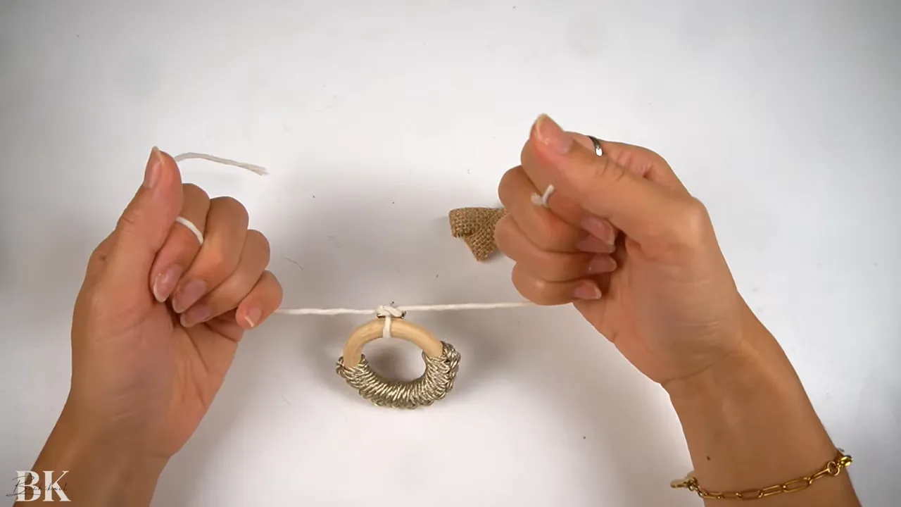 Threading string through the star bead