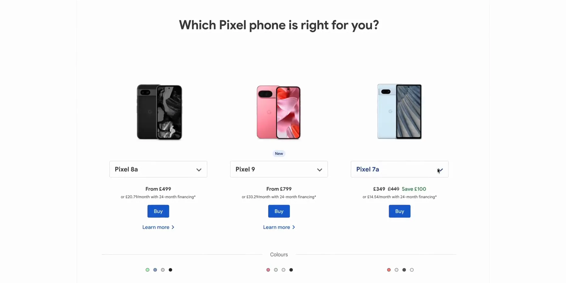 Which Pixel is Right for Me? A Comprehensive Guide to Google's 2024 Lineup 5 Pixel pricing comparison