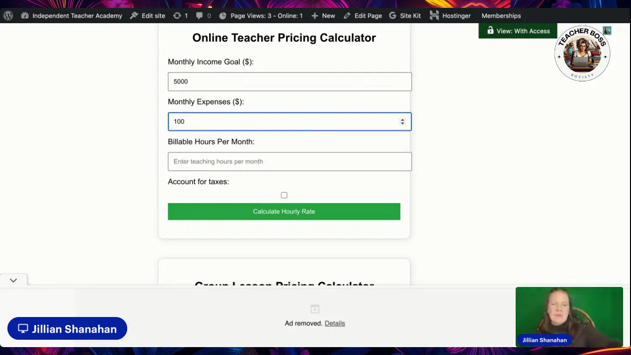 Rate calculator overview
