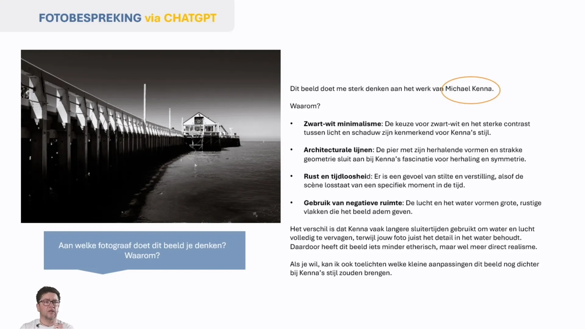 AI-fotostijloefening: uitleg waarom een beeld doet denken aan Michael Kenna