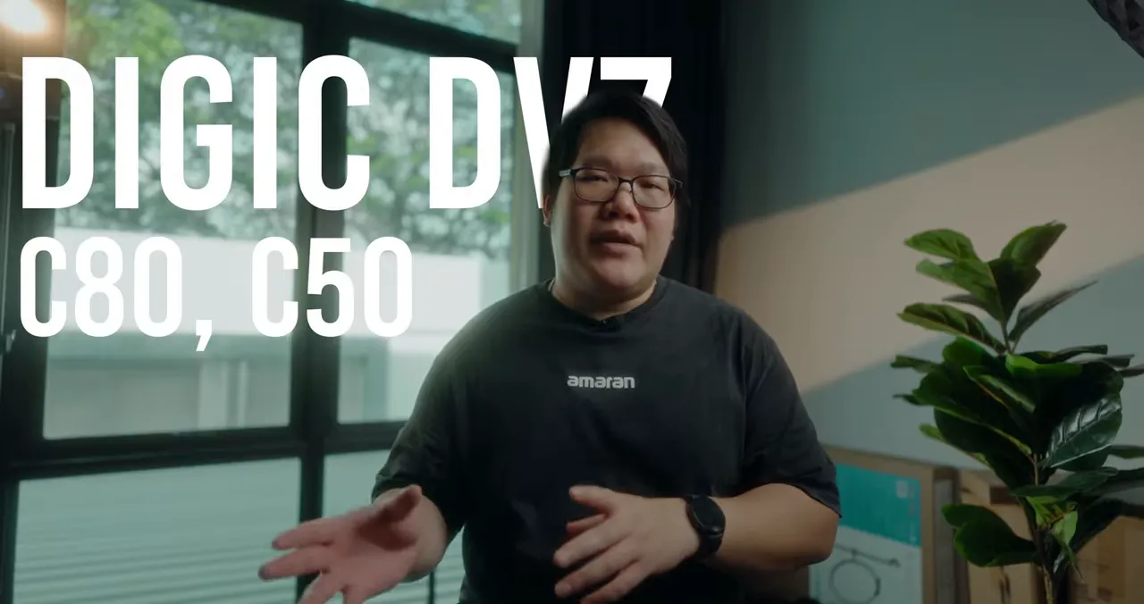 ข้อความ DIGIC DV7 C80 C50 ขนาดใหญ่บนหน้าจอ