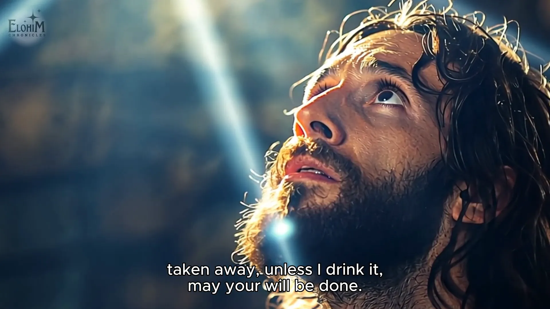 Jesus being tempted in the wilderness