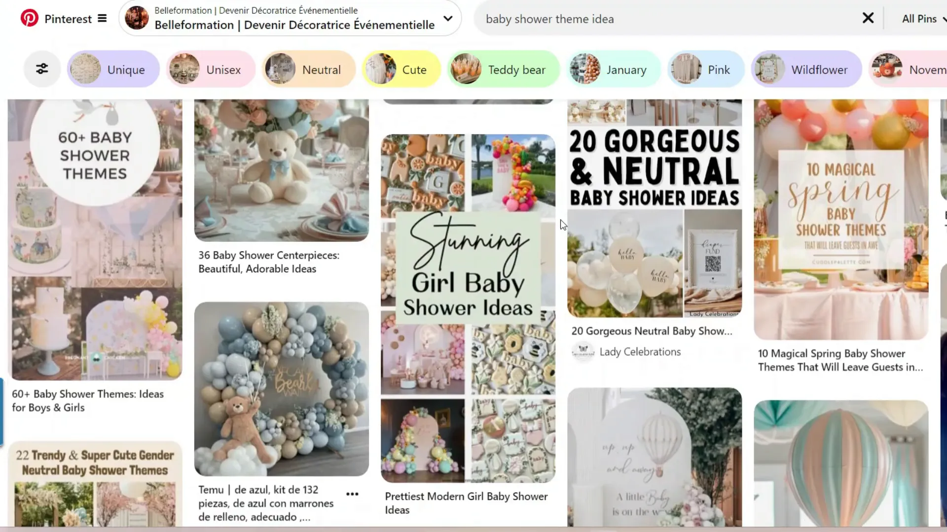 Idées thÚmes baby shower