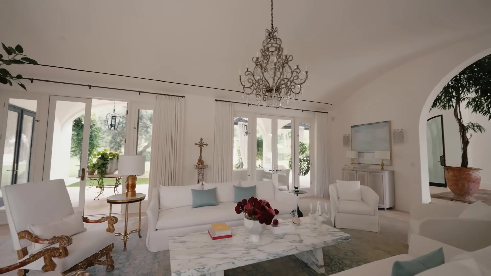 The family room with a view of the outdoor area.
