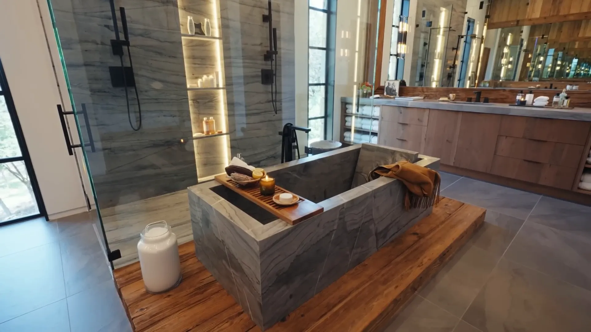 Beautiful bathtub in the bathroom