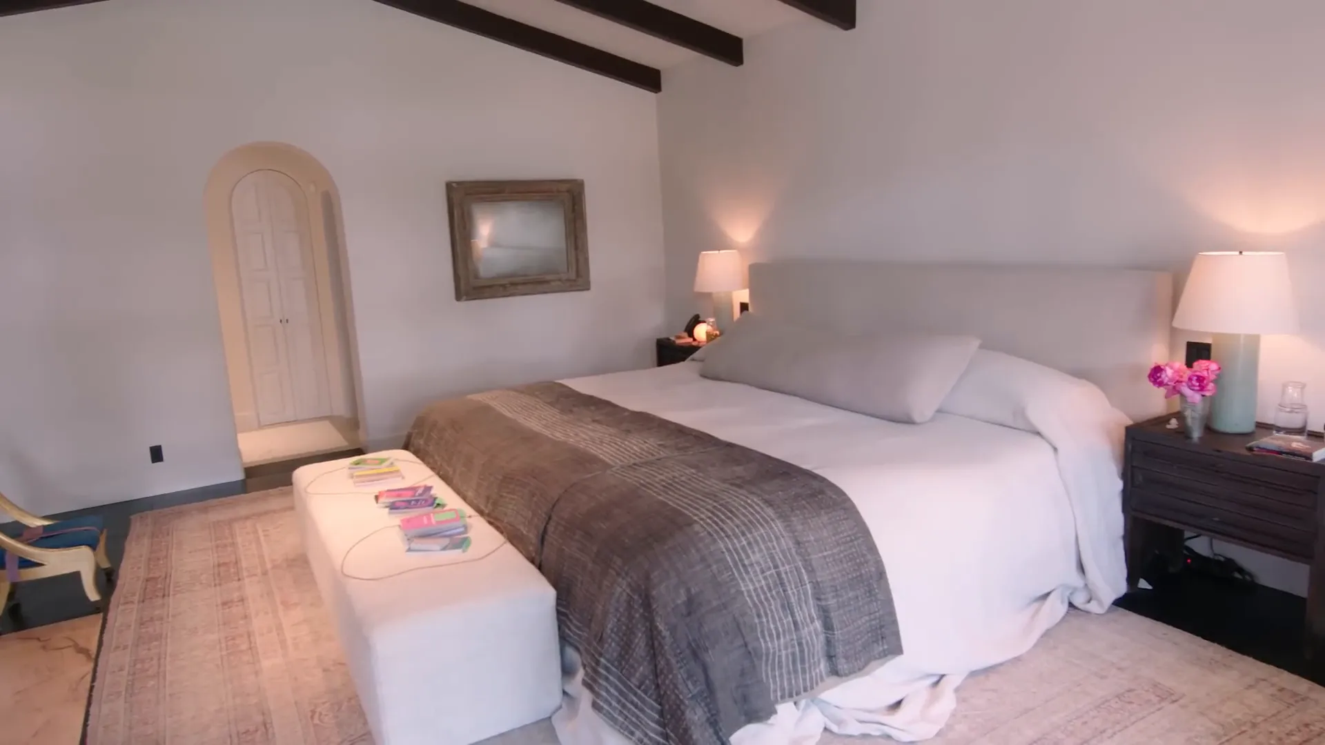 Massive bed in the master bedroom