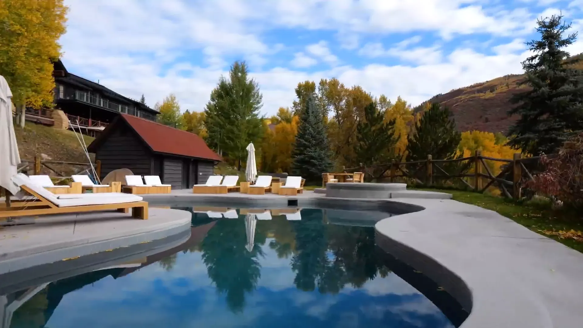Evening ambiance around the pool